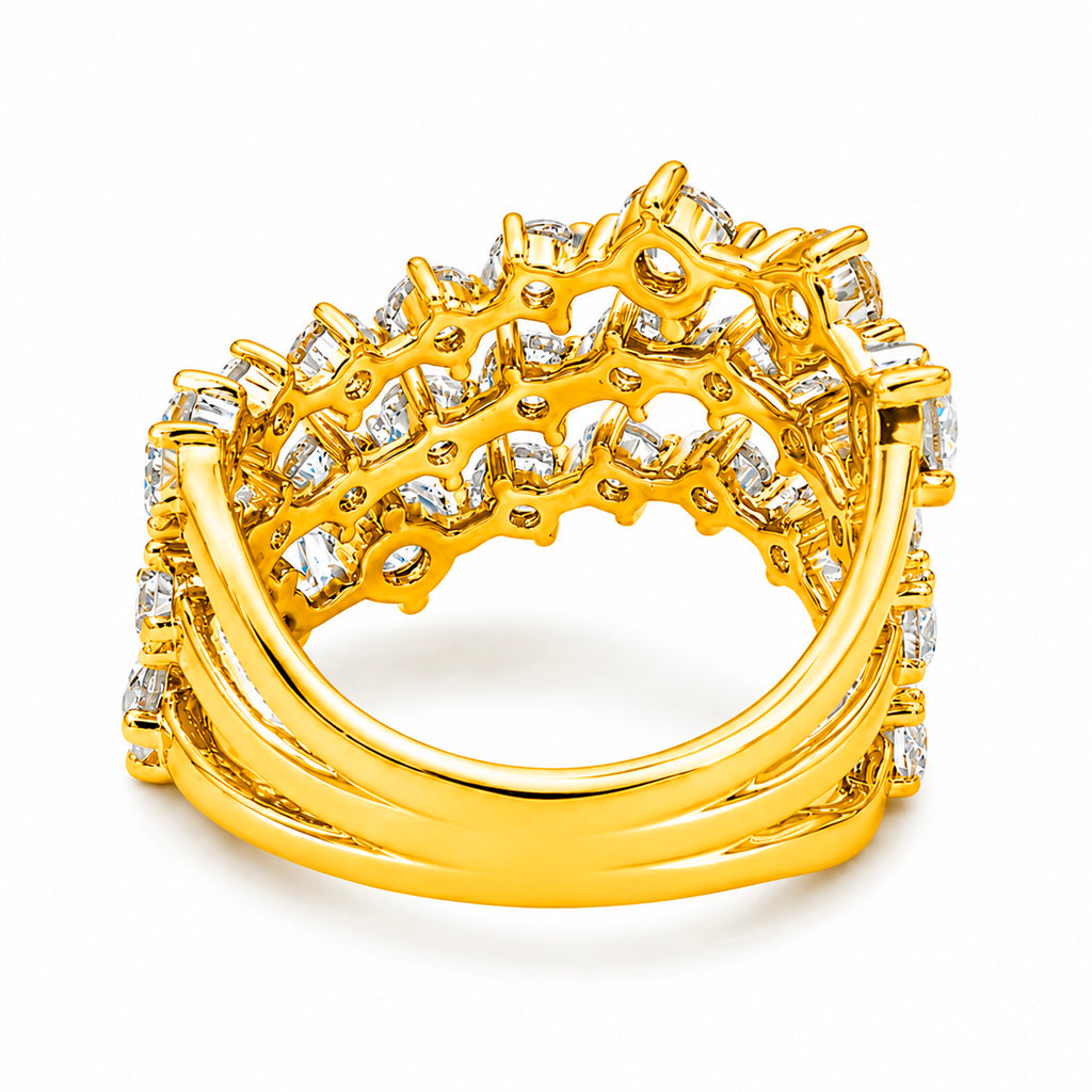 Venturant Lab-Grown Diamond Ring for Women | Sterling Silver | Gold over Silver | Round Cut | Prong | F Color, VS+ Clarity | 3.00 Total Carat Weight | Anniversary, Wedding, Birthday Gift