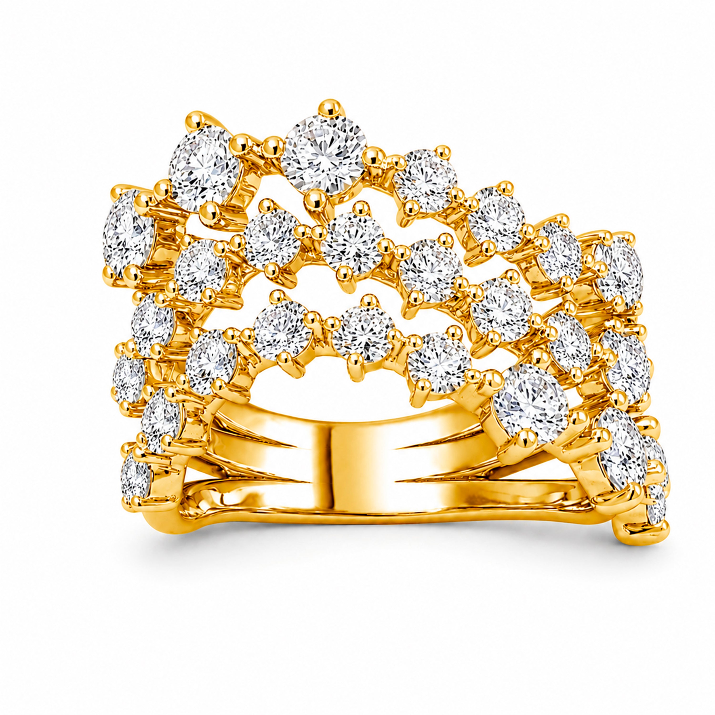 Venturant Lab-Grown Diamond Ring for Women | Sterling Silver | Gold over Silver | Round Cut | Prong | F Color, VS+ Clarity | 3.00 Total Carat Weight | Anniversary, Wedding, Birthday Gift