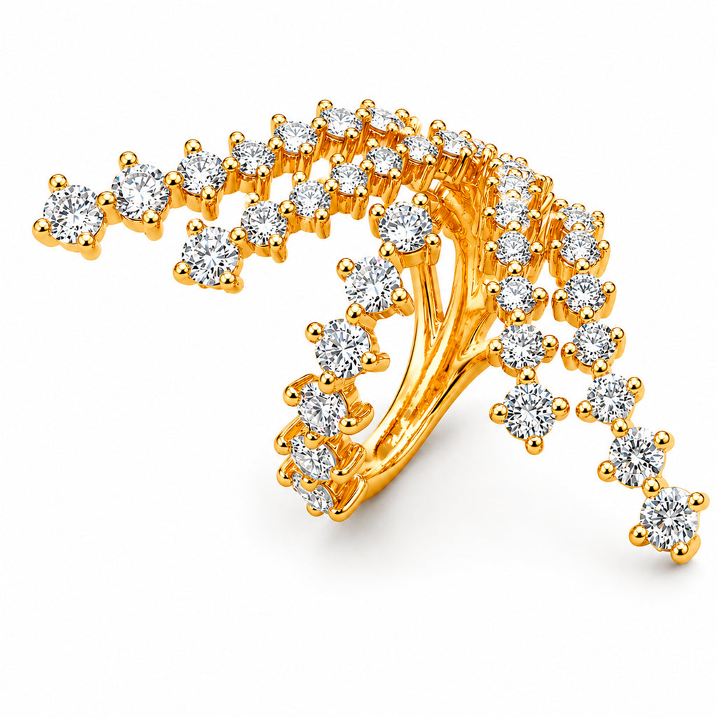 Venturant Lab-Grown Diamond Ring for Women | Sterling Silver | Gold over Silver | Round Cut | Prong | F Color, VS+ Clarity | 3.00 Total Carat Weight | Anniversary, Wedding, Birthday Gift
