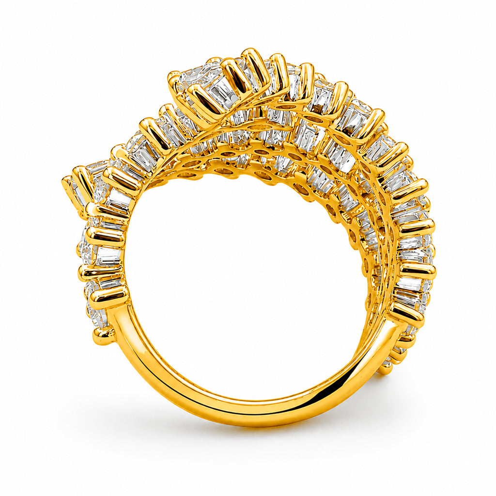 Venturant Lab-Grown Diamond Ring for Women | Sterling Silver | Gold over Silver | Round Cut | Prong | F Color, VS+ Clarity | 3.00 Total Carat Weight | Anniversary, Wedding, Birthday Gift