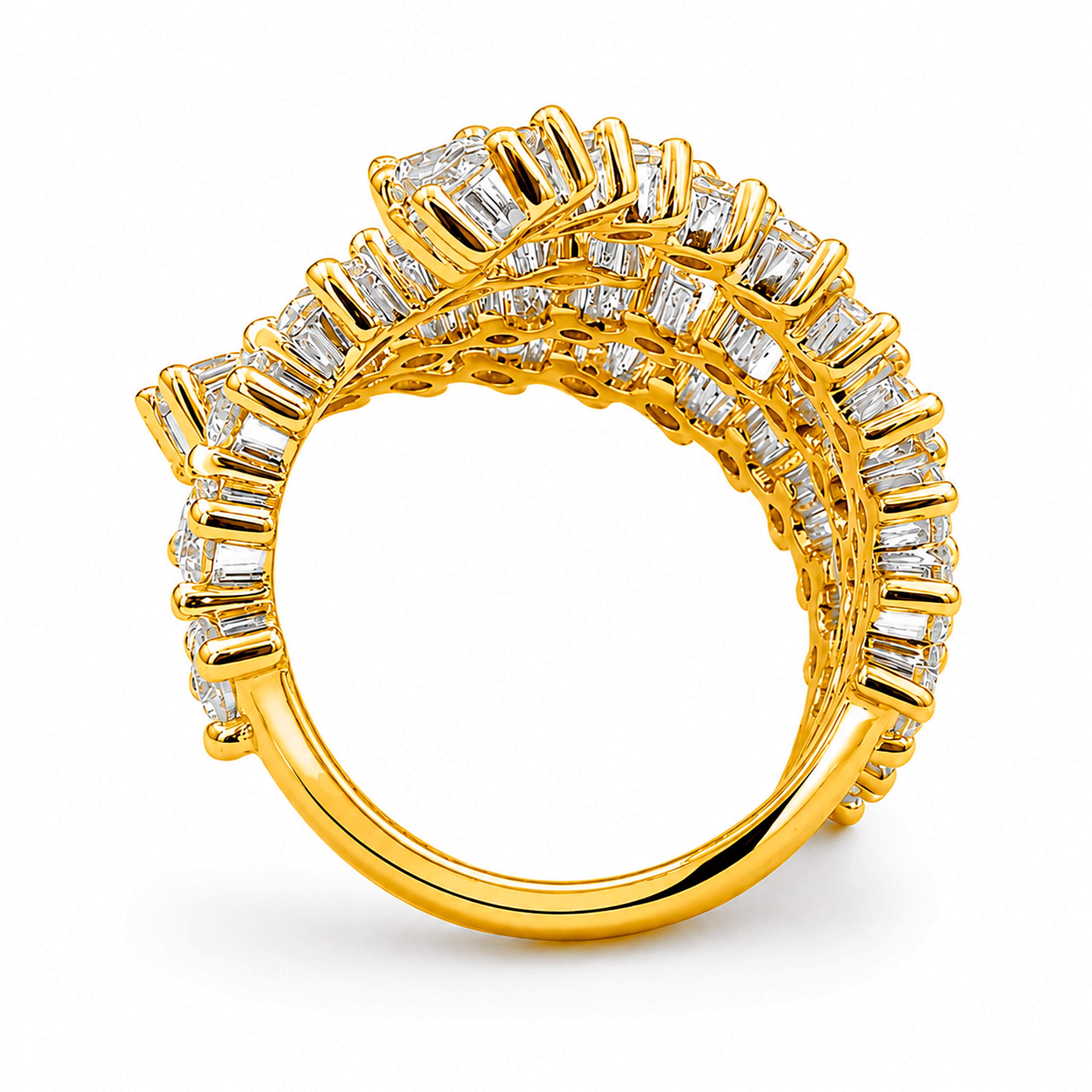 Venturant Lab-Grown Diamond Ring for Women | Sterling Silver | Gold over Silver | Round Cut | Prong | F Color, VS+ Clarity | 3.00 Total Carat Weight | Anniversary, Wedding, Birthday Gift