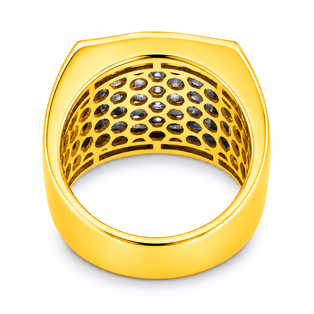 Venturant Lab Grown Diamond (F/VS+) 1.00 carat Round cut Sterling Silver Men's Ring - Sterling Silver | Gold over Silver