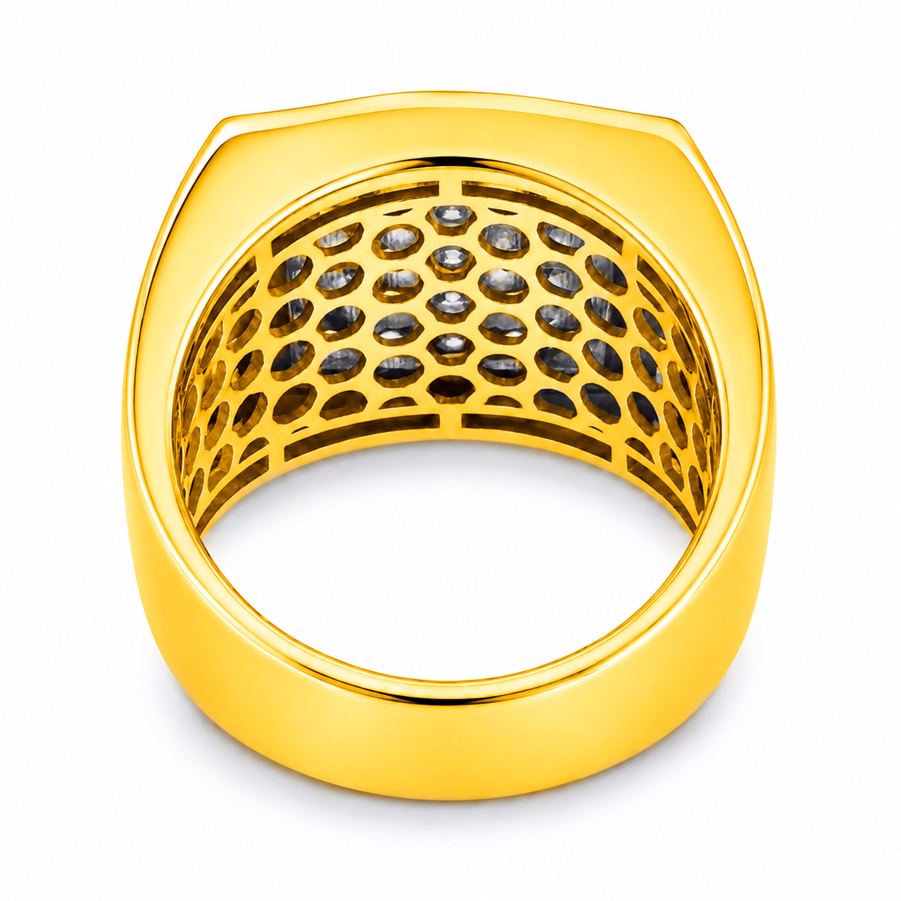 Venturant Lab Grown Diamond (F/VS+) 1.00 carat Round cut Sterling Silver Men's Ring - Sterling Silver | Gold over Silver
