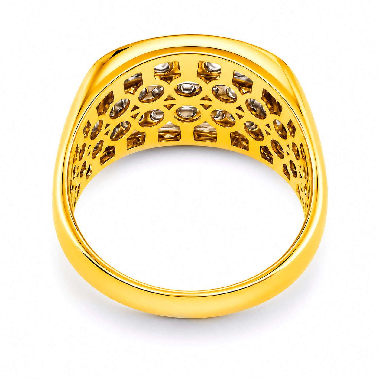 Venturant Lab Grown Diamond (F/VS+) 1.00 carat Round cut Sterling Silver Men's Ring - Sterling Silver | Gold over Silver