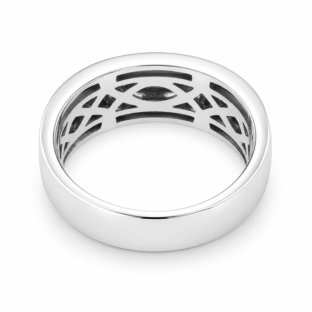 Venturant Lab Grown Diamond (F/VS+) 1.00 carat Round cut Sterling Silver Men's Ring - Sterling Silver | Gold over Silver