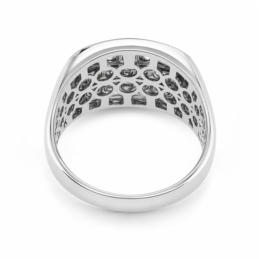 Venturant Lab Grown Diamond (F/VS+) 1.00 carat Round cut Sterling Silver Men's Ring - Sterling Silver | Gold over Silver
