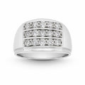 Venturant Lab Grown Diamond (F/VS+) 1.00 carat Round cut Sterling Silver Men's Ring - Sterling Silver | Gold over Silver