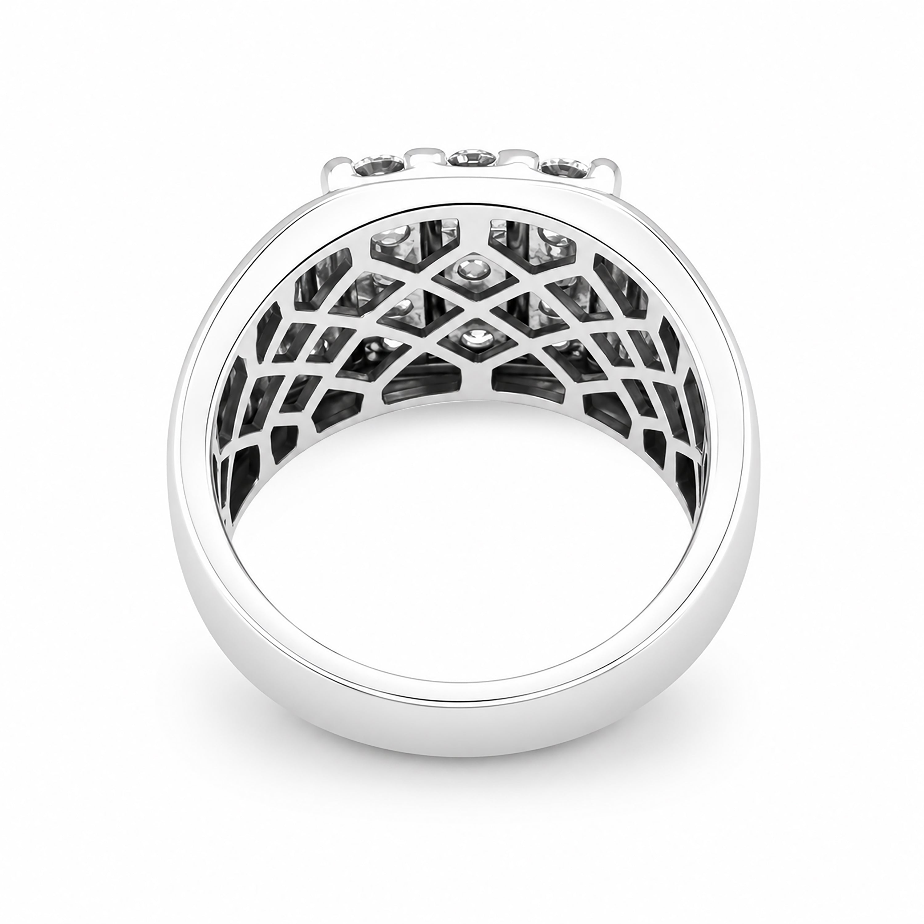 Venturant Lab Grown Diamond (F/VS+) 1.00 carat Round cut Sterling Silver Men's Ring - Sterling Silver | Gold over Silver