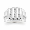 Venturant Lab Grown Diamond (F/VS+) 1.00 carat Round cut Sterling Silver Men's Ring - Sterling Silver | Gold over Silver