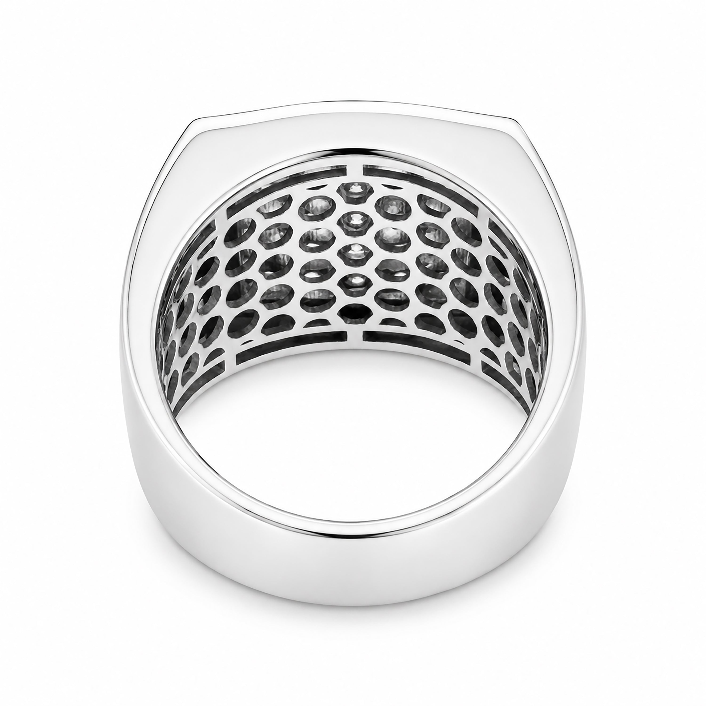 Venturant Lab Grown Diamond (F/VS+) 1.00 carat Round cut Sterling Silver Men's Ring - Sterling Silver | Gold over Silver