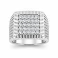 Venturant Lab Grown Diamond (F/VS+) 1.00 carat Round cut Sterling Silver Men's Ring - Sterling Silver | Gold over Silver