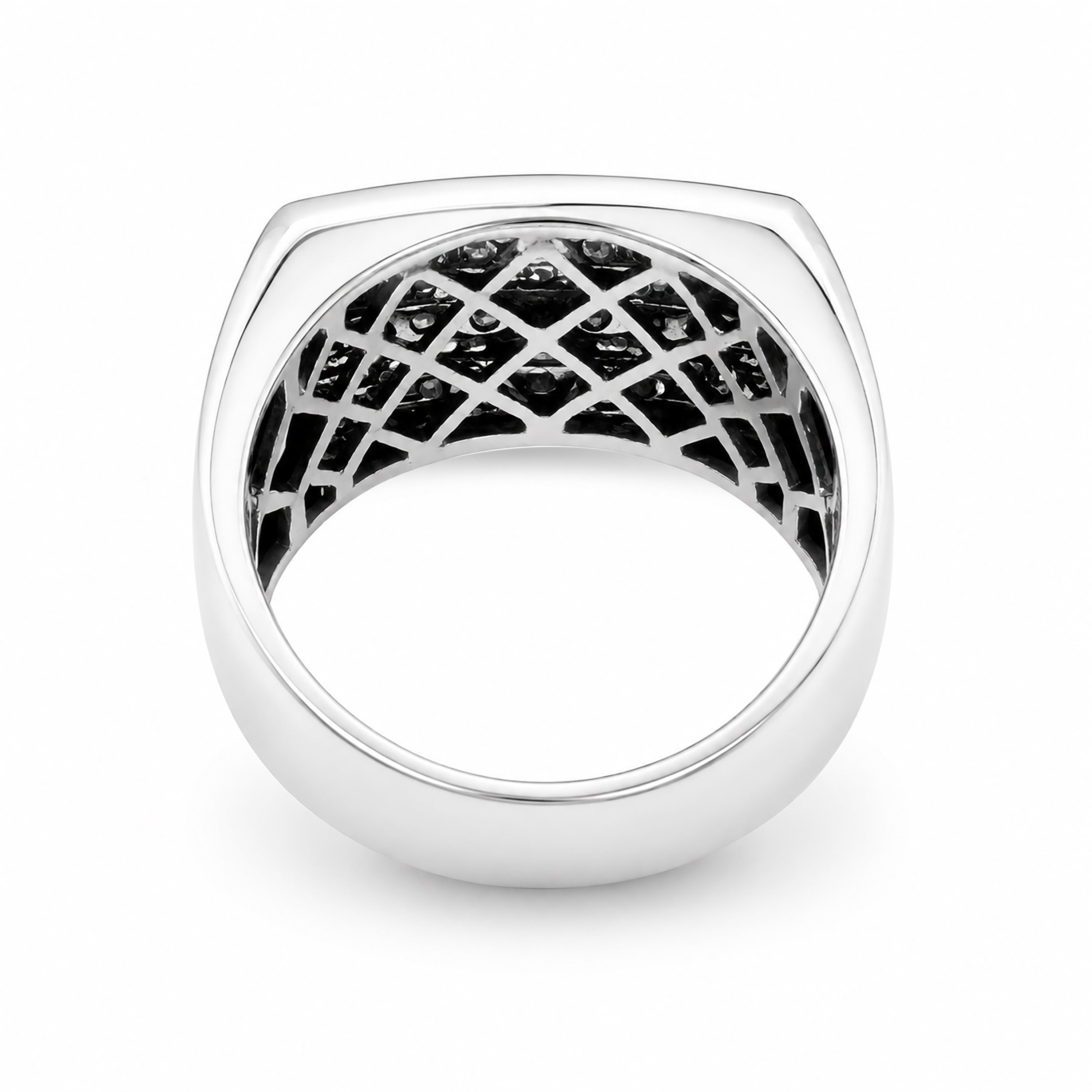 Venturant Lab Grown Diamond (F/VS+) 1.00 carat Round cut Sterling Silver Men's Ring - Sterling Silver | Gold over Silver