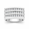 Venturant Lab Grown Diamond (F/VS+) 1.00 carat Round cut Sterling Silver Men's Ring - Sterling Silver | Gold over Silver