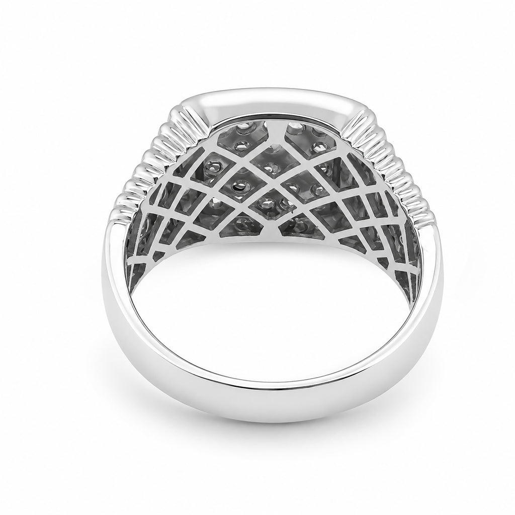 Venturant Lab Grown Diamond (F/VS+) 1.00 carat Round cut Sterling Silver Men's Ring - Sterling Silver | Gold over Silver