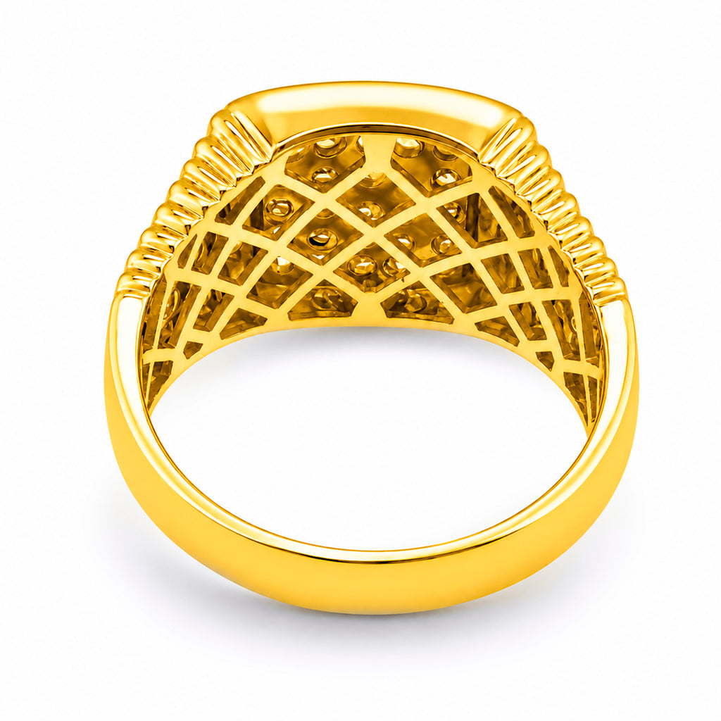 Venturant Lab Grown Diamond (F/VS+) 1.00 carat Round cut Sterling Silver Men's Ring - Sterling Silver | Gold over Silver