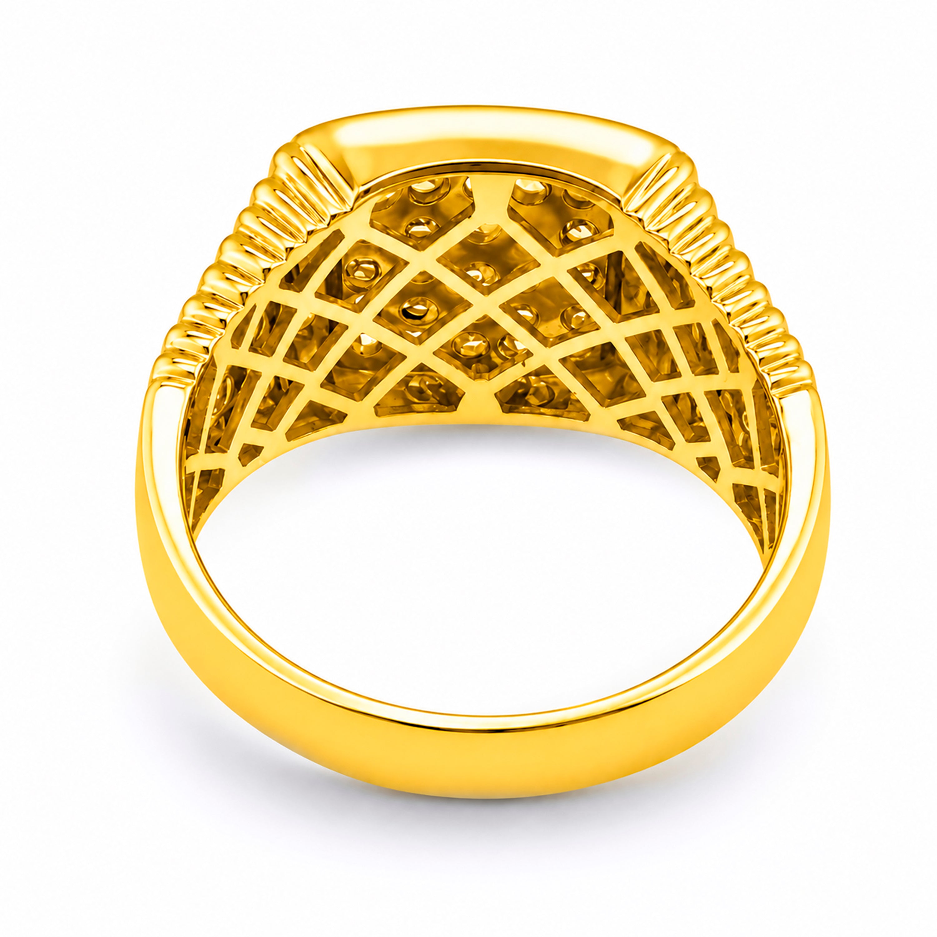 Venturant Lab Grown Diamond (F/VS+) 1.00 carat Round cut Sterling Silver Men's Ring - Sterling Silver | Gold over Silver