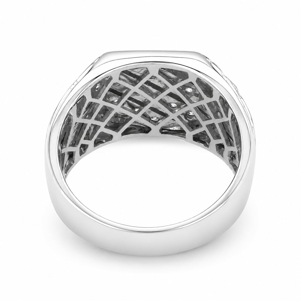 Venturant Lab Grown Diamond (F/VS+) 1.00 carat Round cut Sterling Silver Men's Ring - Sterling Silver | Gold over Silver