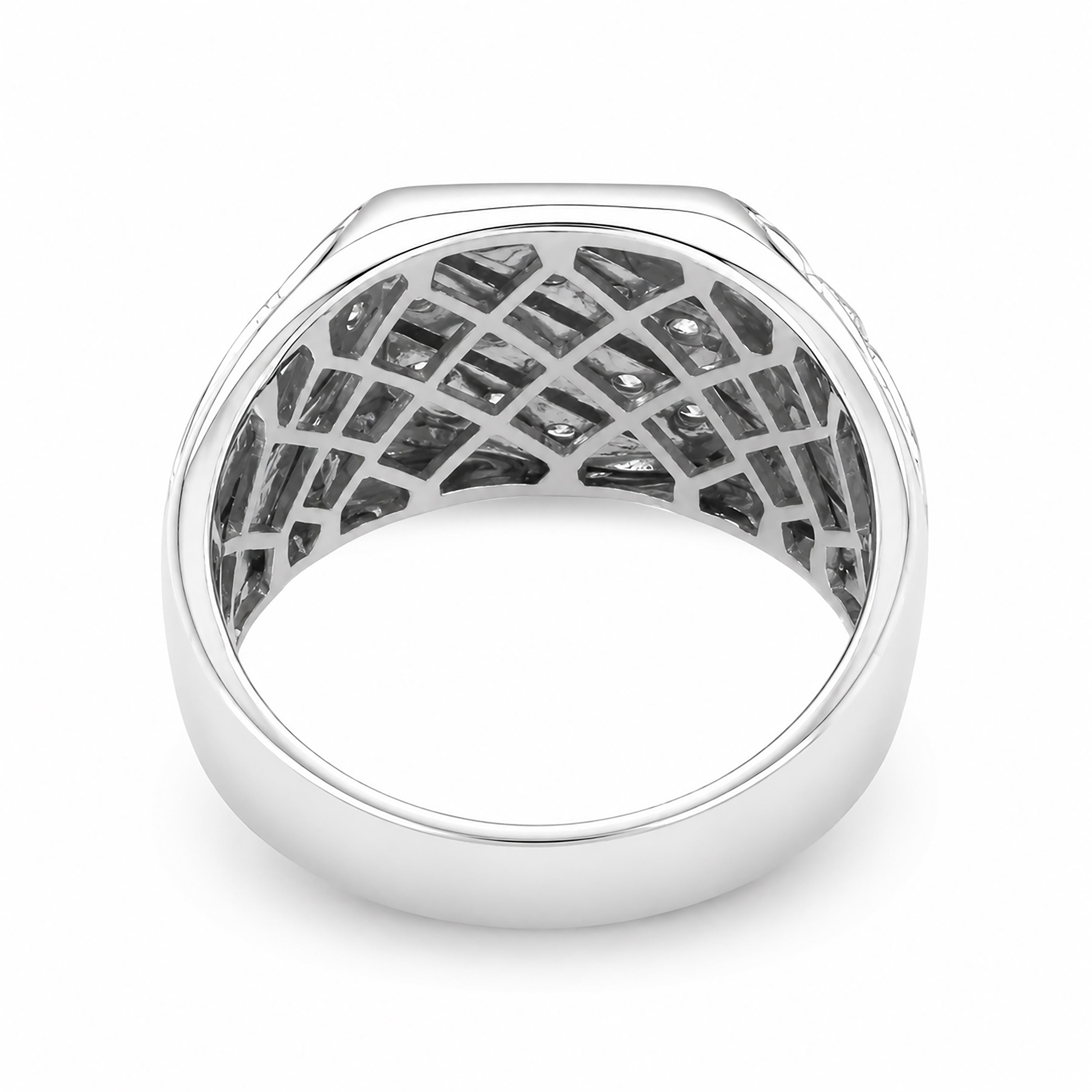 Venturant Lab Grown Diamond (F/VS+) 1.00 carat Round cut Sterling Silver Men's Ring - Sterling Silver | Gold over Silver