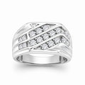 Venturant Lab Grown Diamond (F/VS+) 1.00 carat Round cut Sterling Silver Men's Ring - Sterling Silver | Gold over Silver