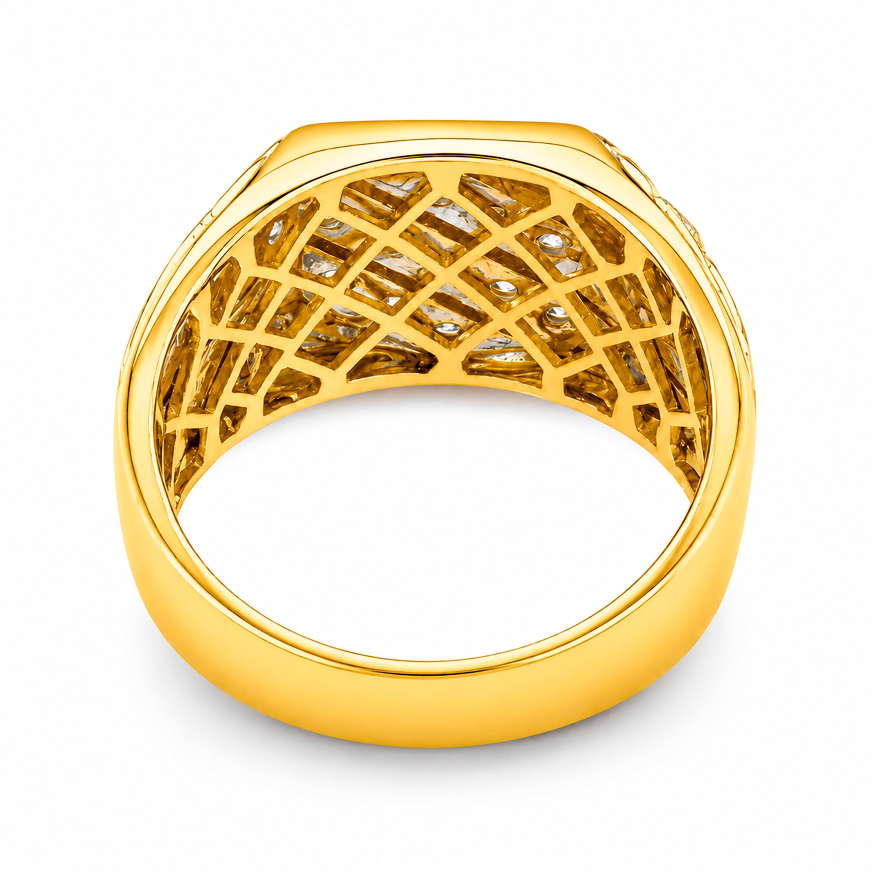Venturant Lab Grown Diamond (F/VS+) 1.00 carat Round cut Sterling Silver Men's Ring - Sterling Silver | Gold over Silver