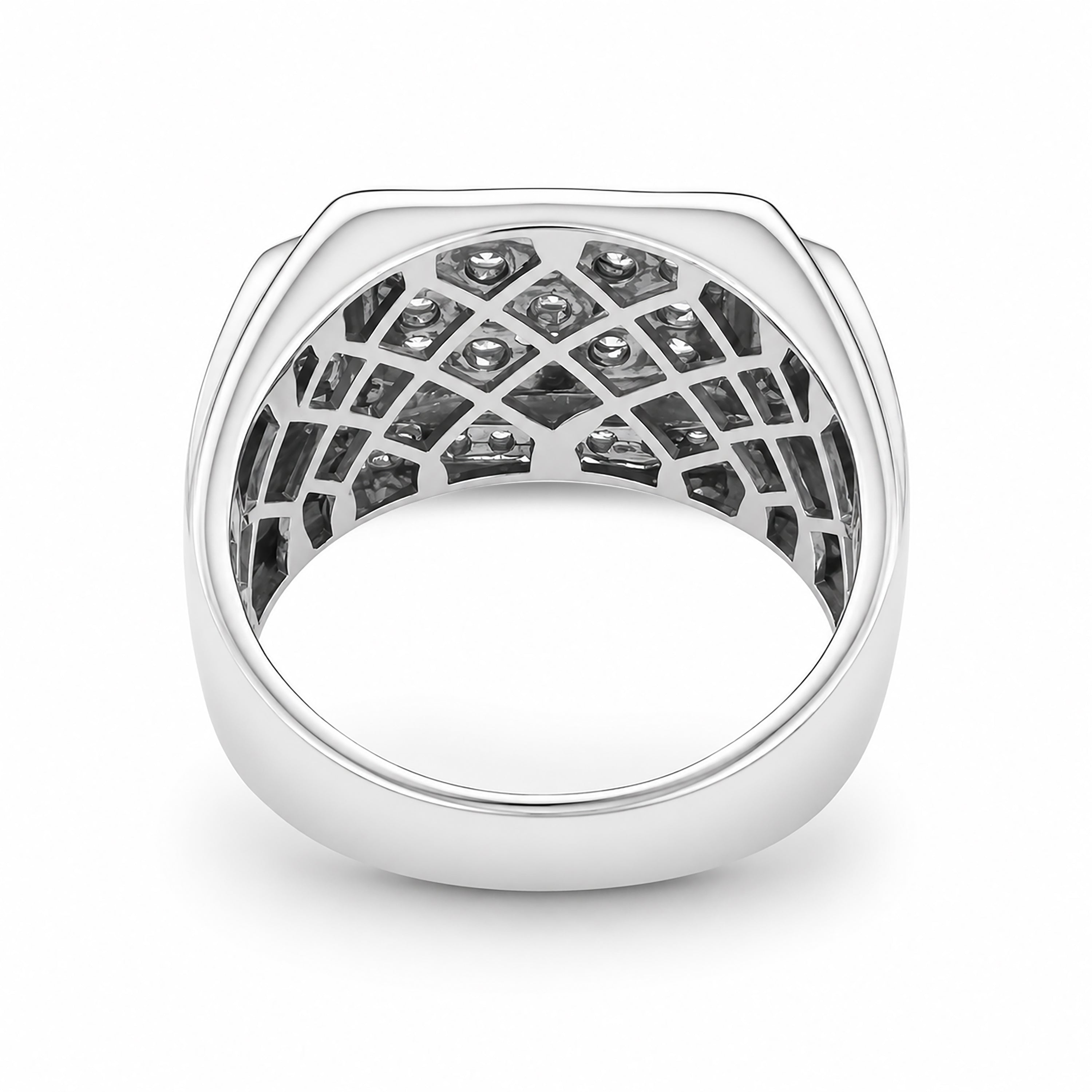 Venturant Lab Grown Diamond (F/VS+) 1.00 carat Round cut Sterling Silver Men's Ring - Sterling Silver | Gold over Silver