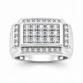 Venturant Lab Grown Diamond (F/VS+) 1.00 carat Round cut Sterling Silver Men's Ring - Sterling Silver | Gold over Silver