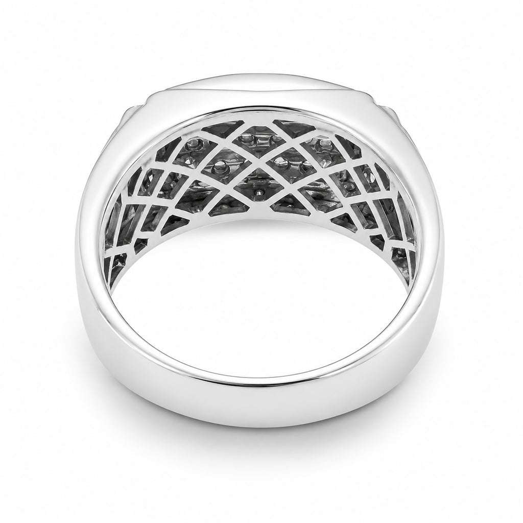 Venturant Lab Grown Diamond (F/VS+) 1.00 carat Round cut Sterling Silver Men's Ring - Sterling Silver | Gold over Silver