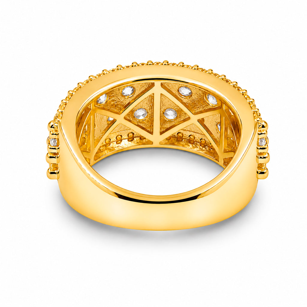 Venturant Lab Grown Diamond (F/VS+) 3.00 carat Round cut Sterling Silver Statement Ring - Sterling Silver | Gold over Silver