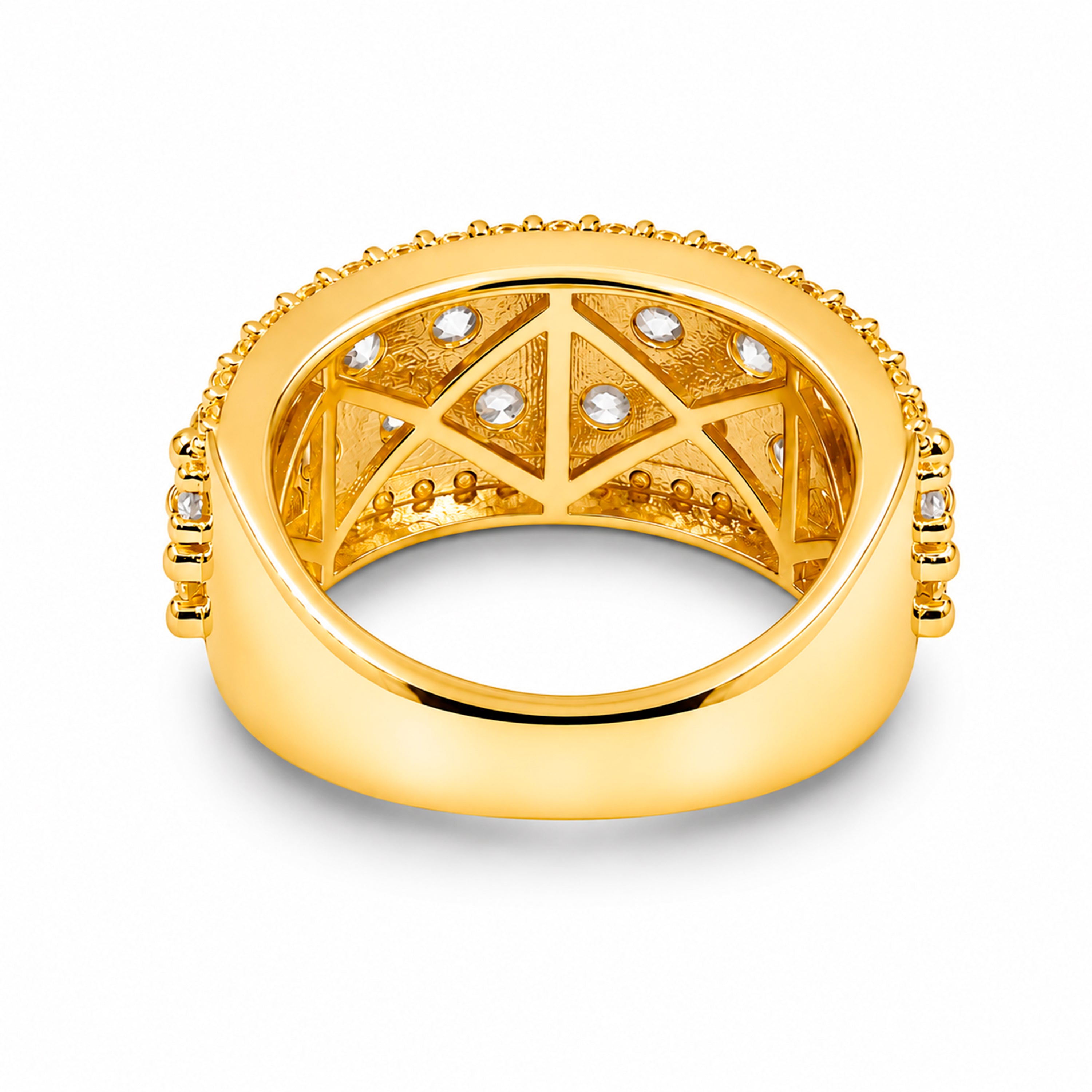 Venturant Lab Grown Diamond (F/VS+) 3.00 carat Round cut Sterling Silver Statement Ring - Sterling Silver | Gold over Silver