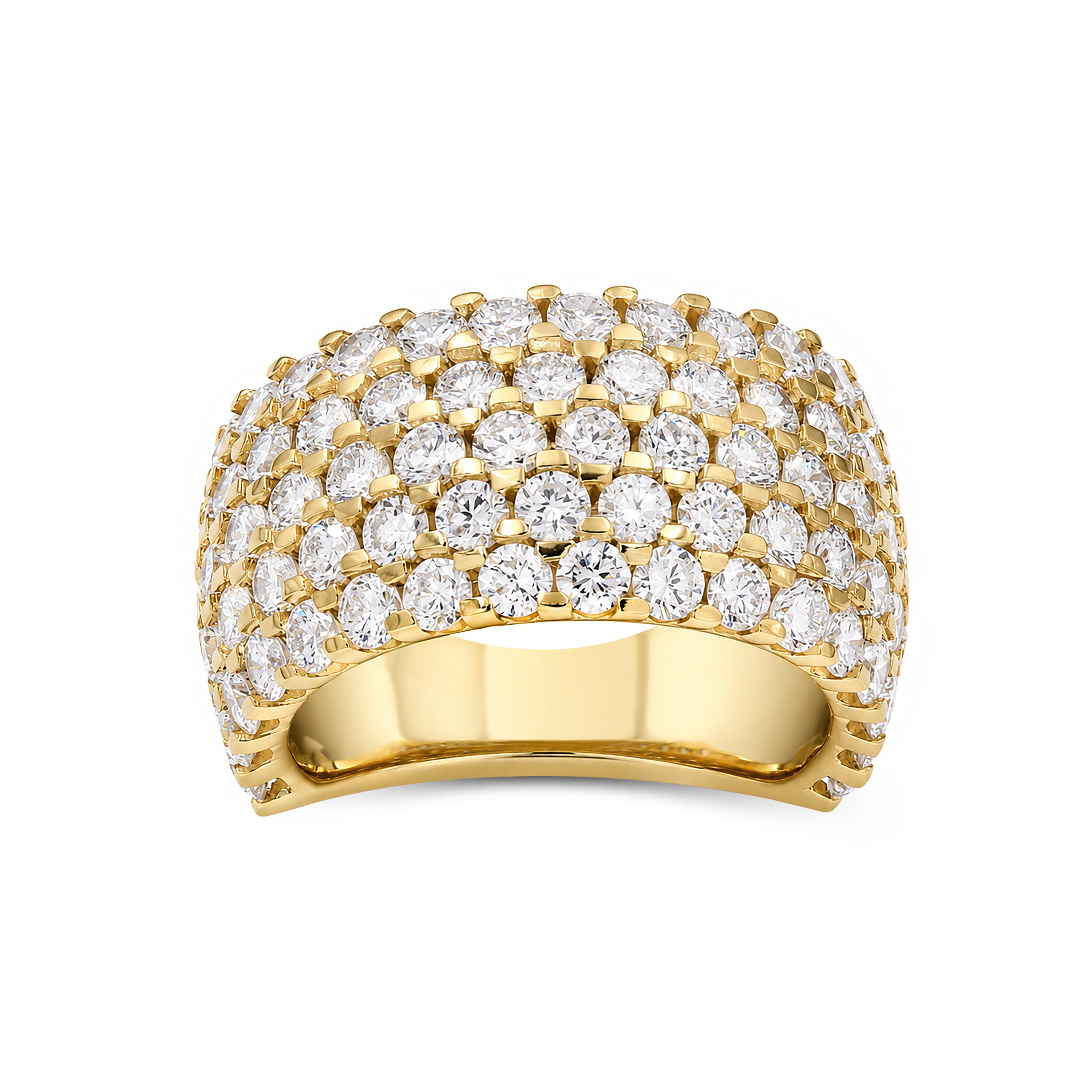 Venturant Lab Grown Diamond (F/VS+) 5.00 carat Round cut Sterling Silver Ring - Sterling Silver | Gold over Silver