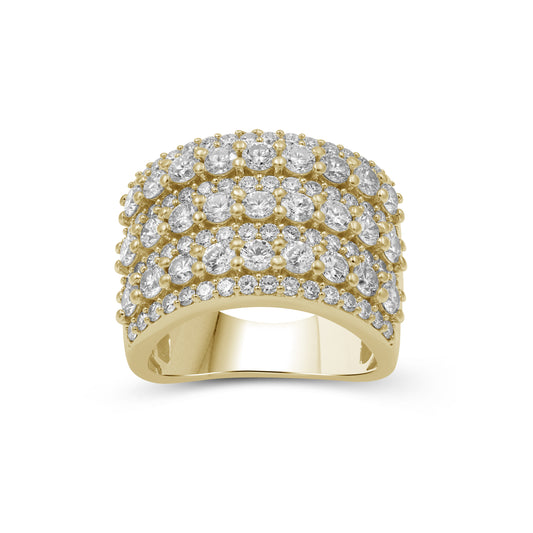 Venturant Lab Grown Diamond (F/VS+) 3.00 carat Round cut Sterling Silver Statement Ring - Sterling Silver | Gold over Silver