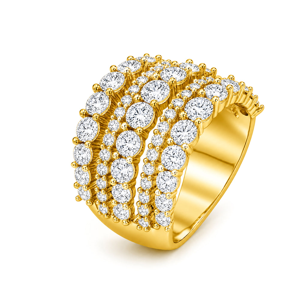 Venturant Lab Grown Diamond (F/VS+) 3.00 carat Round cut Sterling Silver Ring - Sterling Silver
