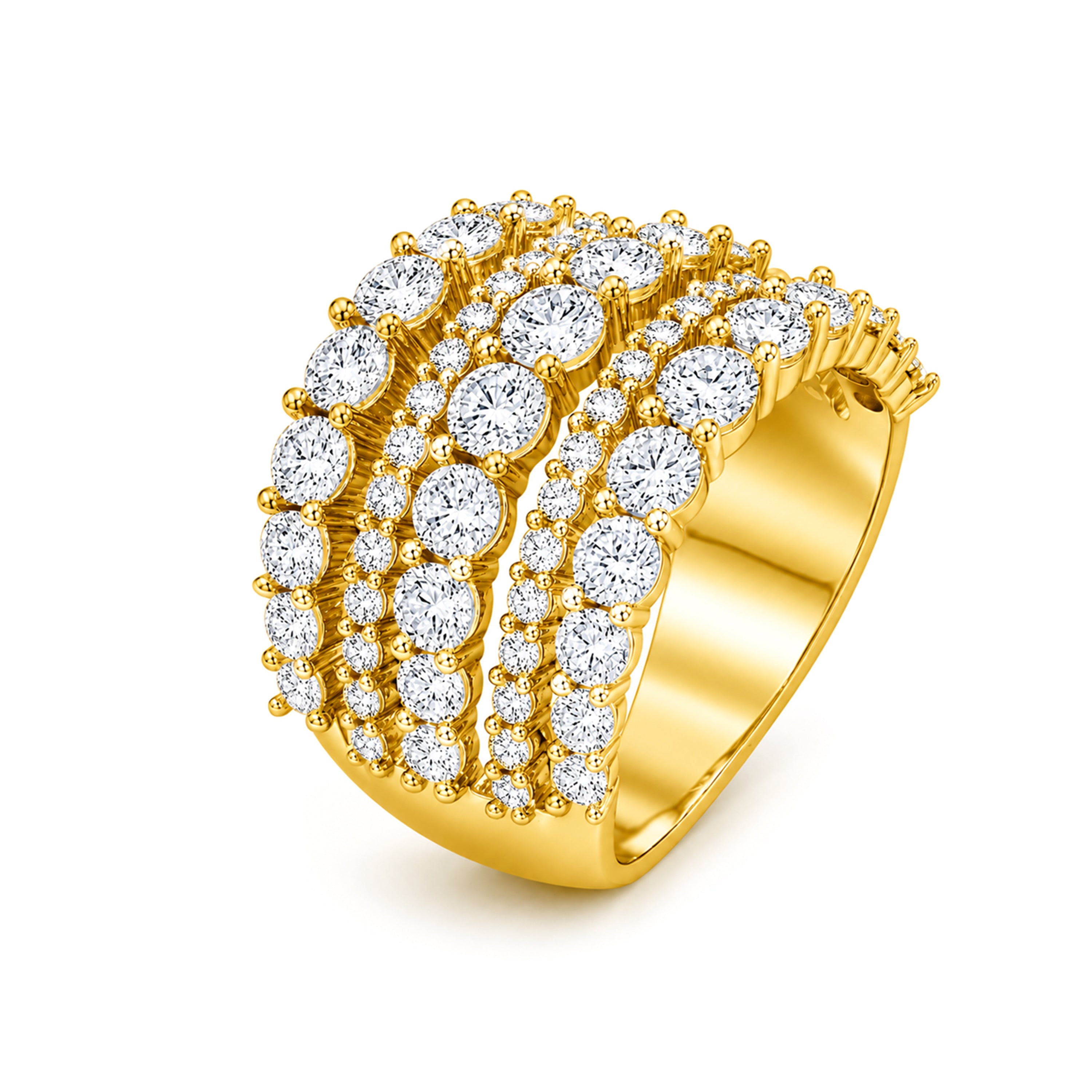 Venturant Lab Grown Diamond (F/VS+) 3.00 carat Round cut Sterling Silver Ring - Sterling Silver