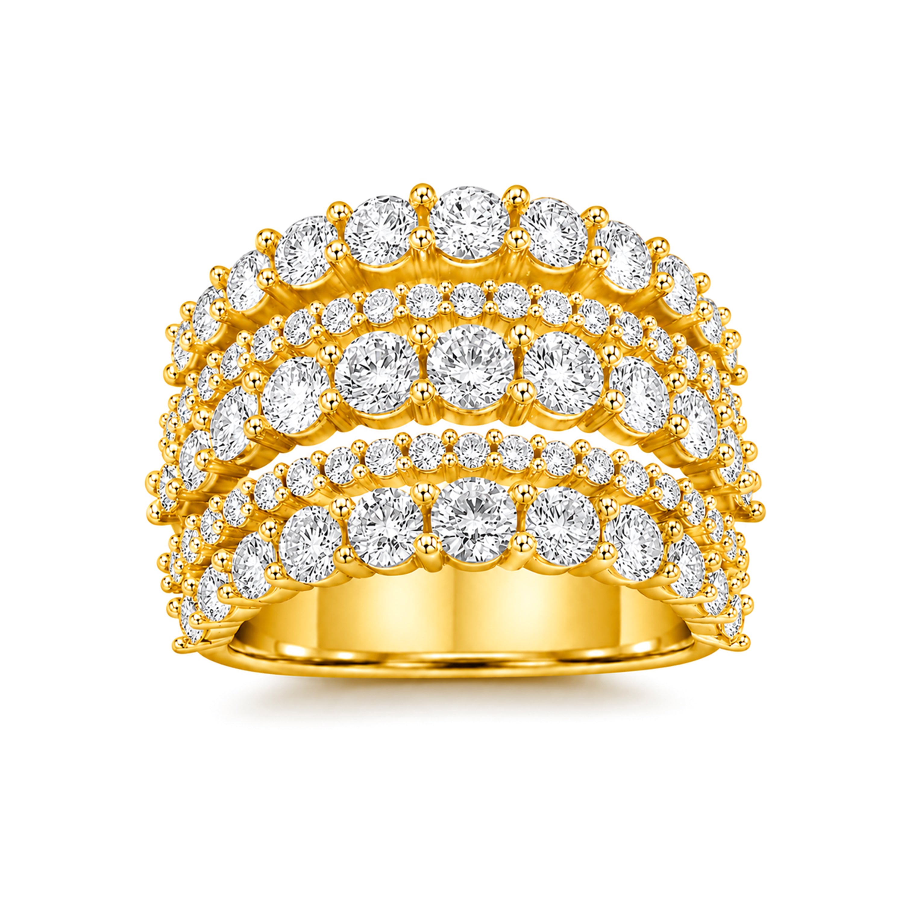 Venturant Lab Grown Diamond (F/VS+) 3.00 carat Round cut Sterling Silver Ring - Sterling Silver