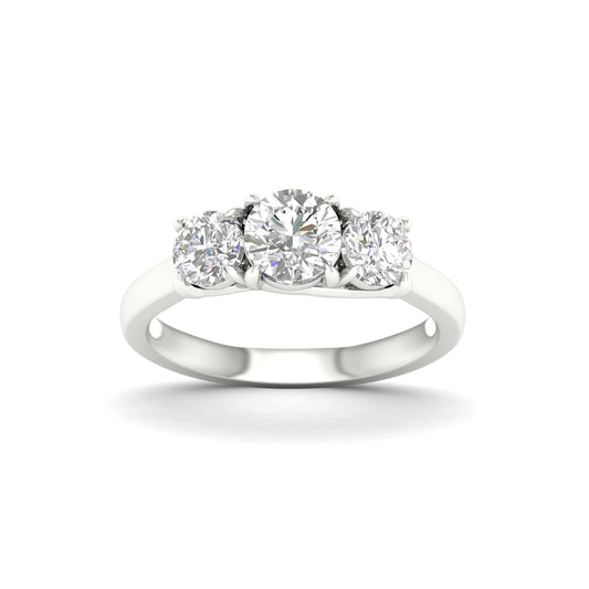 Venturant 2.00-5.00 Carat T.W. Round-cut Lab Grown Diamond (F/VS+) 14K Gold 3 Stone Ring
