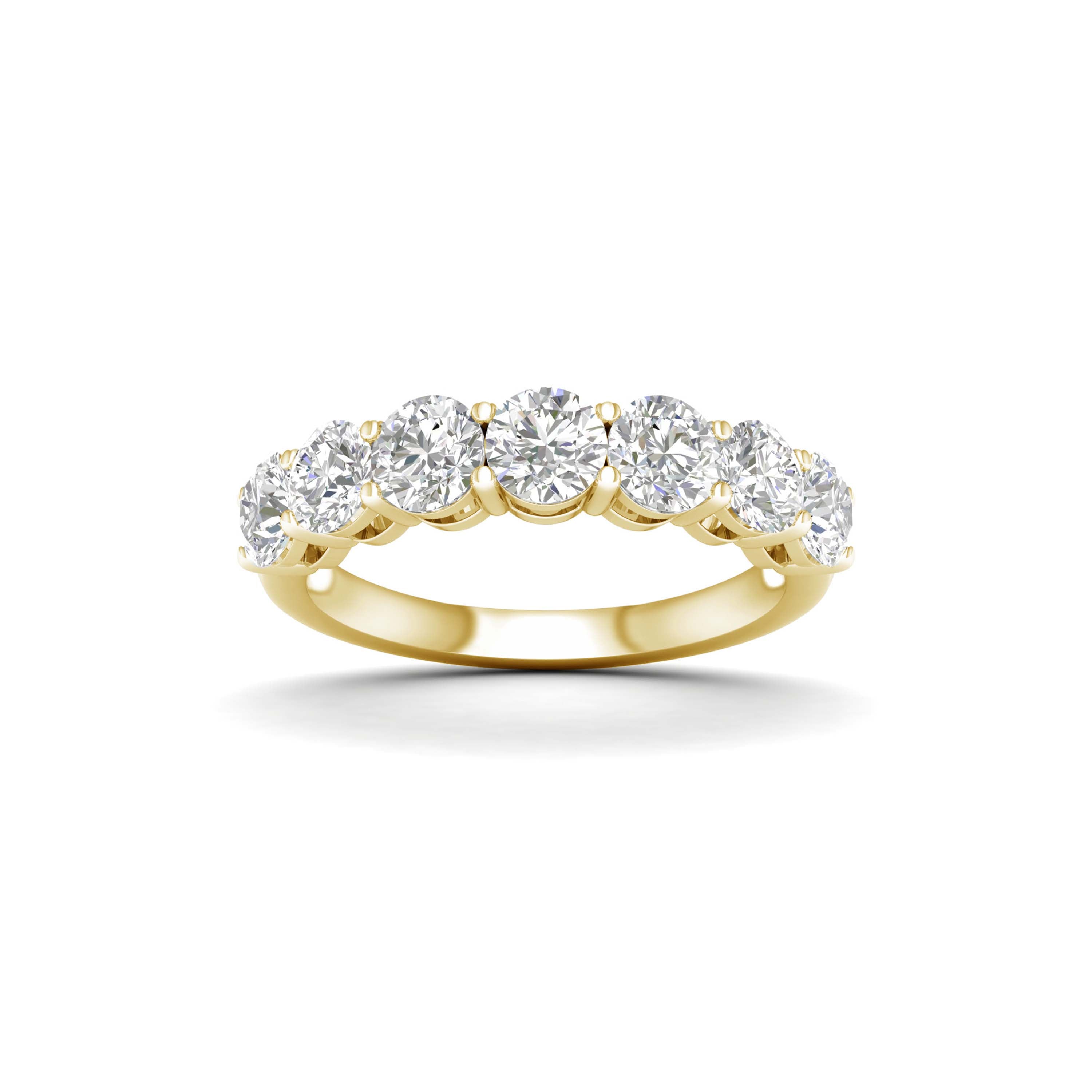 Venturant 2.00-5.00 Carat T.W. Round-cut Lab Grown Diamond (F/VS+) 14K Gold 7 Stone Band Ring