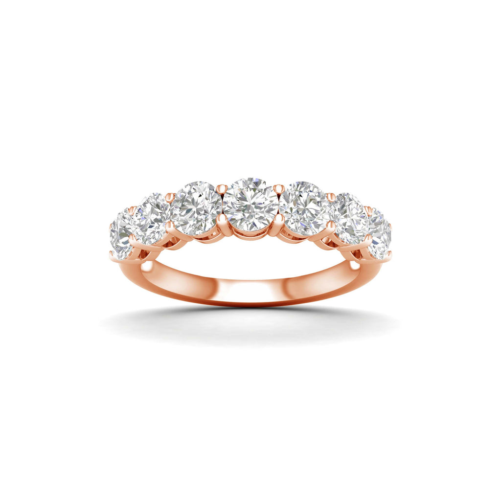 Venturant 2.00-5.00 Carat T.W. Round-cut Lab Grown Diamond (F/VS+) 14K Gold 7 Stone Band Ring