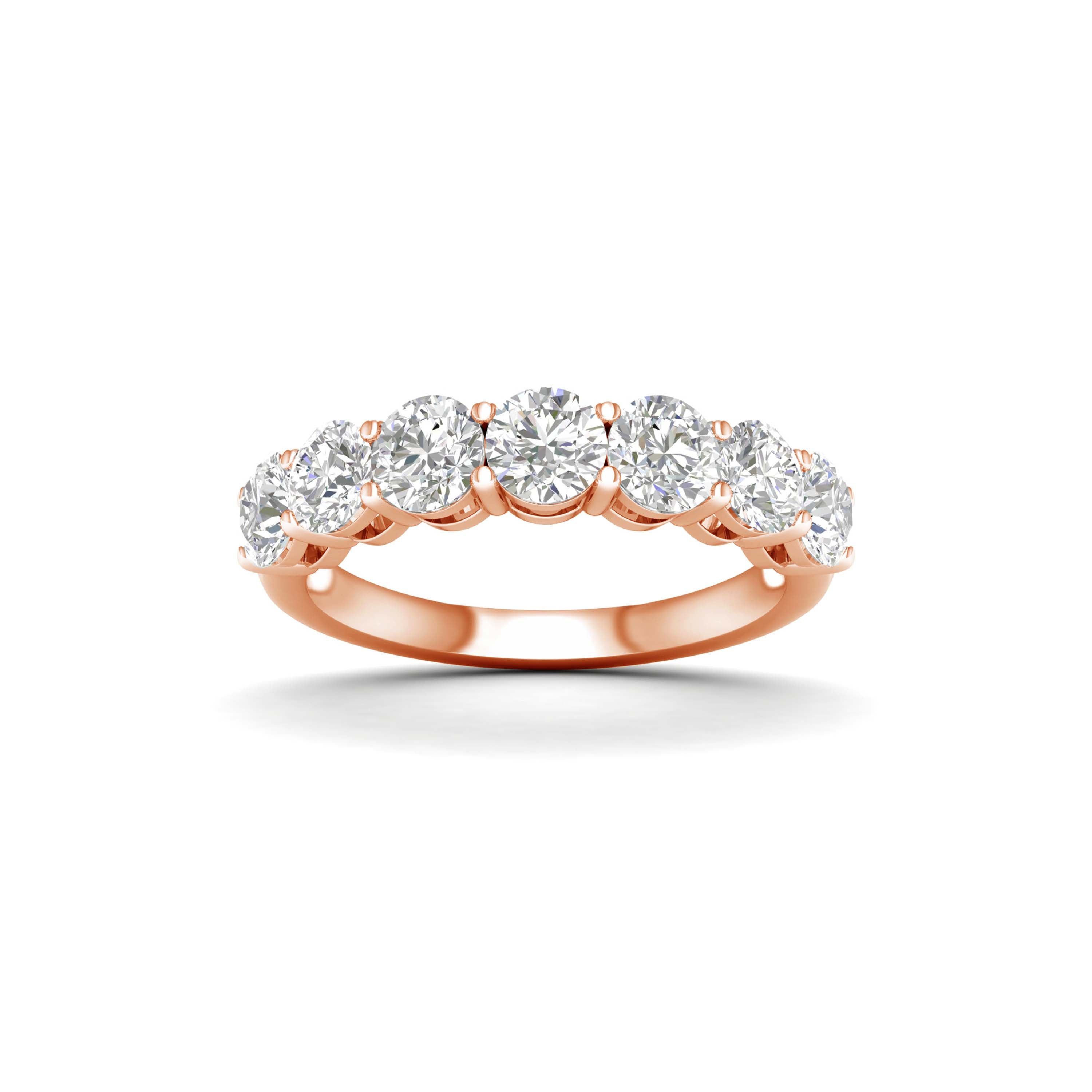 Venturant 2.00-5.00 Carat T.W. Round-cut Lab Grown Diamond (F/VS+) 14K Gold 7 Stone Band Ring