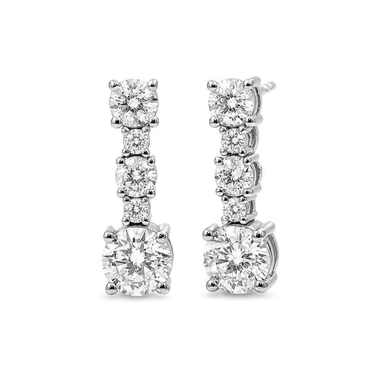 2.00 Carat T.W. Lab Grown Diamond Sterling Silver Earrings