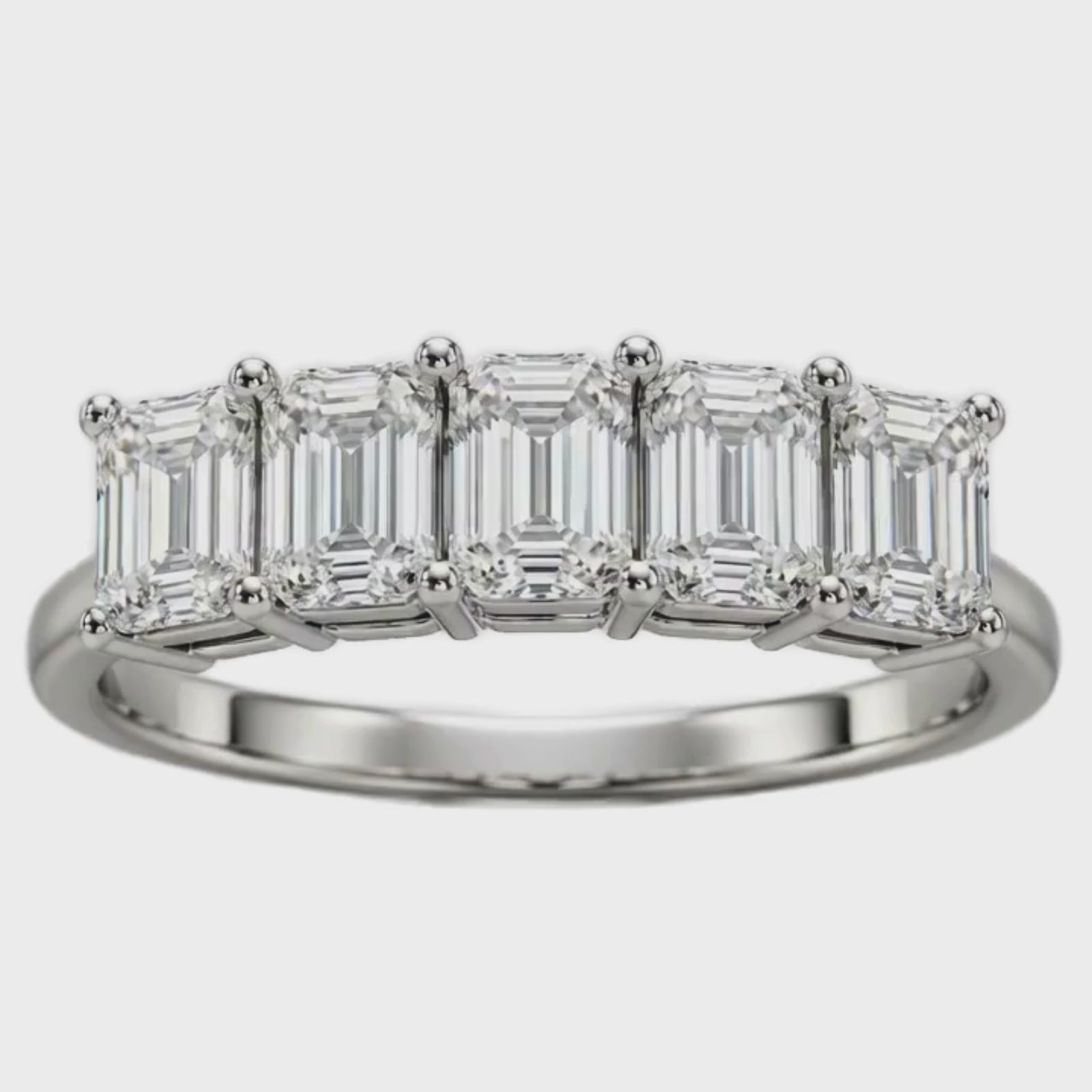 Venturant 2.50-7.00 Carat T.W. Emerald-cut Lab Grown Diamond (F/VS+) 14K Gold 5 Stone Ring