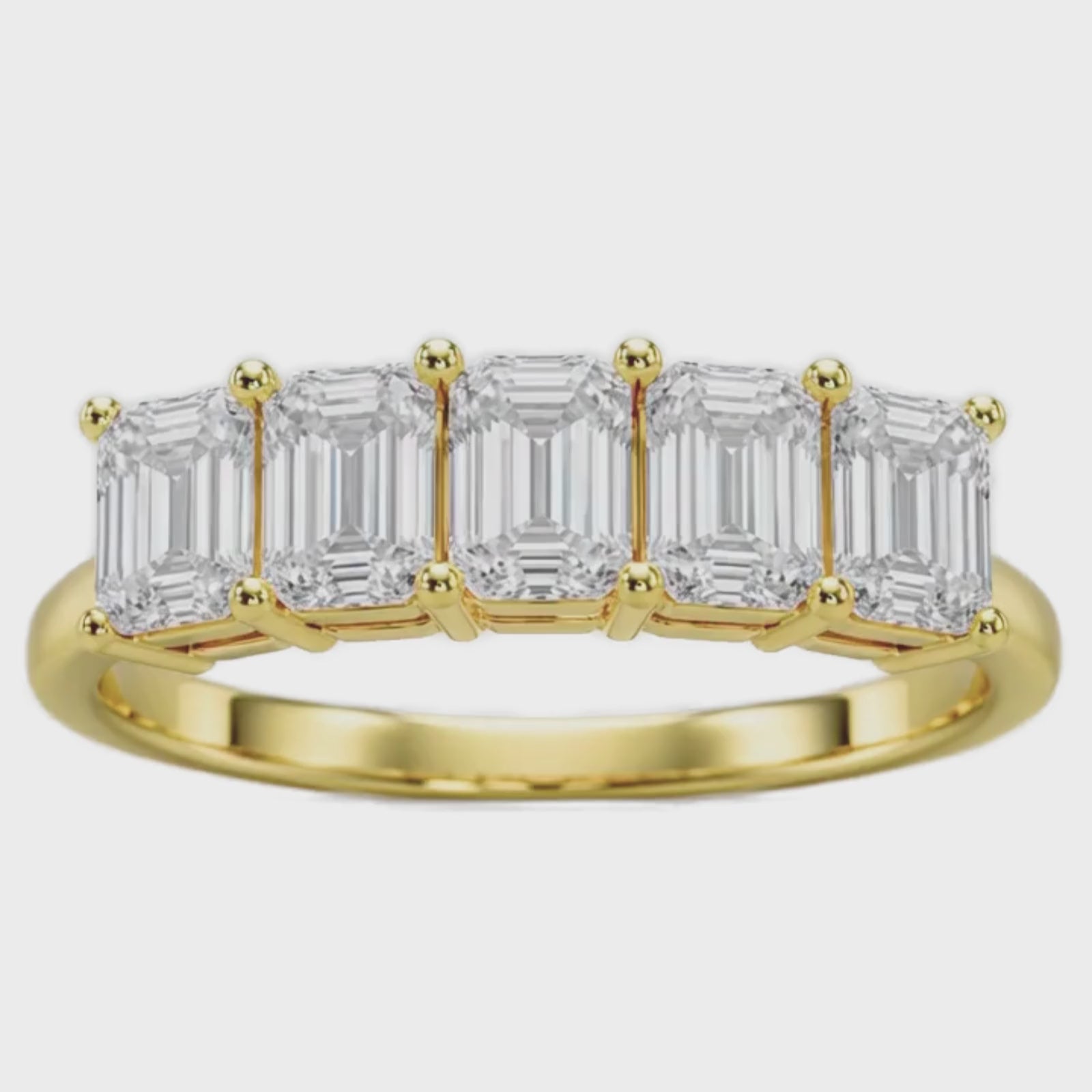 Venturant 2.50-7.00 Carat T.W. Emerald-cut Lab Grown Diamond (F/VS+) 14K Gold 5 Stone Ring
